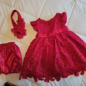 Princess Faith red lace dress